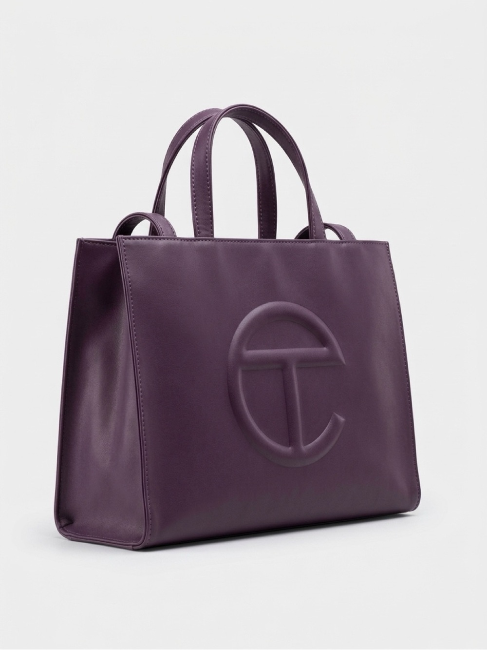 Telfar Plum Embossed Shopping Tote
